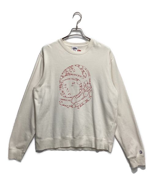 BILLIONAIRE BOYS CLUB（ビリオネアボーイズクラブ）BILLIONAIRE BOYS CLUB (ビリオネアボーイズクラブ) BB FLAGSTONE HELMET CREWNECK SWEATSHIRT アイボリー サイズ:XLの古着・服飾アイテム