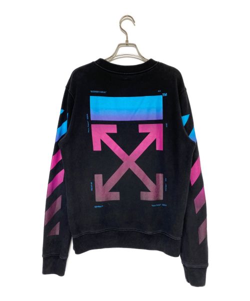 OFFWHITE（オフホワイト）OFFWHITE (オフホワイト) DIAG GRADIENT CREWNECK ブラック サイズ:Mの古着・服飾アイテム