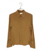 Saint Laurent Parisサンローランパリ）の古着「Collared Silk Shirt」｜ブラウン