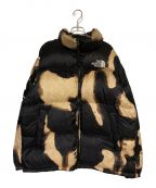 SUPREME×THE NORTH FACEシュプリーム×ザ ノース フェイス）の古着「Bleached Denim Print Nuptse Jacket」｜ブラック×ブラウン