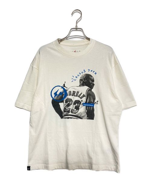 JORDAN（ジョーダン）JORDAN TRAVIS SCOTT FRAGMENT DESIGN (フラグメント デザイン) Jordan Portrait Logo Printing Round Neck Short Sleeve ホワイト サイズ:Lの古着・服飾アイテム