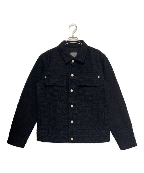 GIVENCHY（ジバンシィ）GIVENCHY (ジバンシィ) Destroyed 4G Pattern Denim Jacket ブラック サイズ:SIZE Mの古着・服飾アイテム