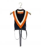 RAF SIMONSラフシモンズ）の古着「3-TONE KNITTED V-NECK STYLING PIECE」