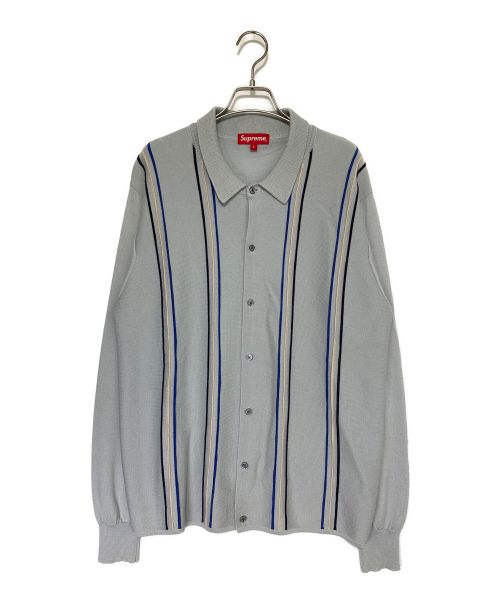 SUPREME（シュプリーム）SUPREME (シュプリーム) Striped Polo Sweater スカイブルー サイズ:Lの古着・服飾アイテム