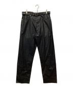 beautiful peopleビューティフルピープル）の古着「linen chintz belted 5pocket pants」｜ブラック