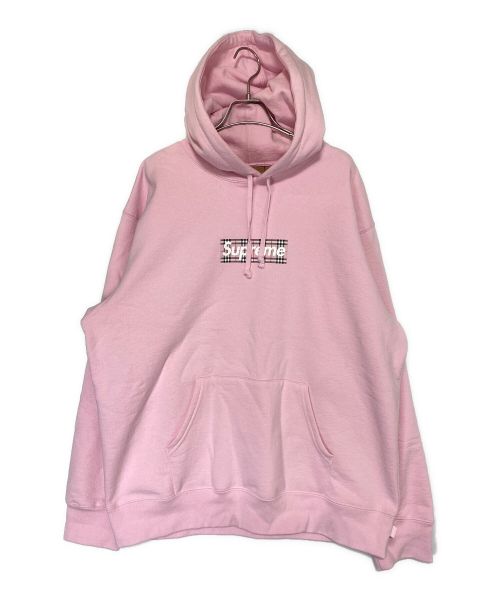 SUPREME（シュプリーム）SUPREME (シュプリーム) BURBERRY (バーバリー) Box Logo Hooded Sweatshirts ピンク サイズ:Lの古着・服飾アイテム