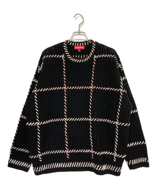 SUPREME（シュプリーム）SUPREME (シュプリーム) quilt stitch sweater ブラック サイズ:Sの古着・服飾アイテム