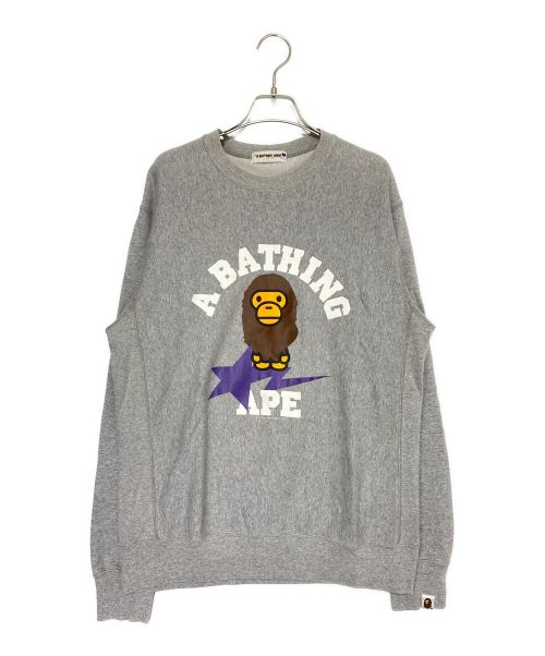 A BATHING APE（アベイシングエイプ）A BATHING APE (アベイシングエイプ) スウェット グレー サイズ:Lの古着・服飾アイテム