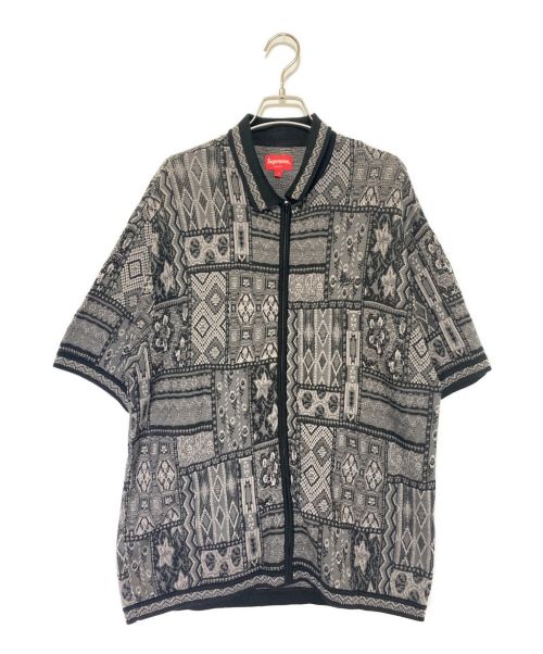 SUPREME（シュプリーム）SUPREME (シュプリーム)  Patchwork Knit Zip Up Polo ブラック サイズ:SIZE Lの古着・服飾アイテム