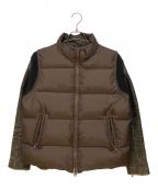 UNDERCOVERアンダーカバー）の古着「05AW Arts&Crafts期 LEATHER SLEEVE DOWN JACKET/Archive」｜ブラウン