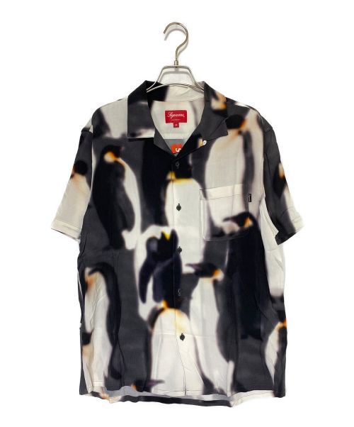 SUPREME（シュプリーム）SUPREME (シュプリーム) PENGUINS RAYON S/S SHIRT ホワイト×レッド サイズ:Mの古着・服飾アイテム