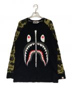 A BATHING APEアベイシングエイプ）の古着「1st Camo Shark LS Tee」｜ブラック