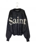 SAINT MICHAELセントマイケル）の古着「CREW NECK KNIT」｜ブラック×ホワイト