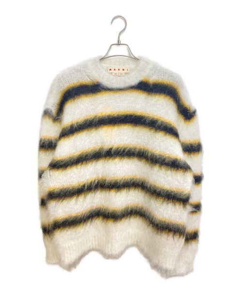 MARNI（マルニ）MARNI (マルニ) 22AW モヘヤ混セーター ホワイト×イエロー サイズ:48の古着・服飾アイテム