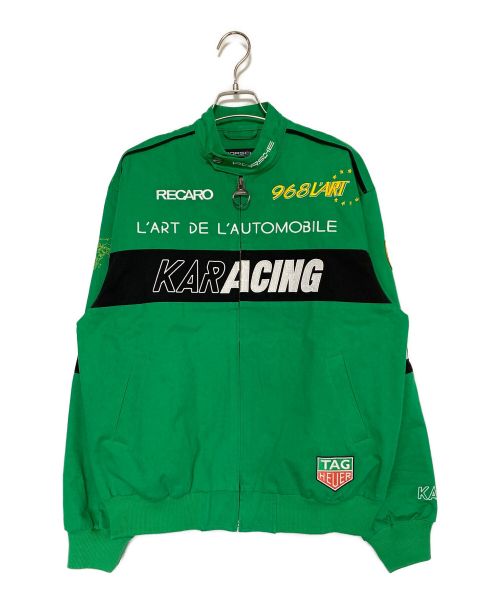 PORSCHE（ポルシェ）PORSCHE (ポルシェ) L’Art De L’Automobile (ラート ド ロートモービル) KARACING JACKET グリーン サイズ:Mの古着・服飾アイテム