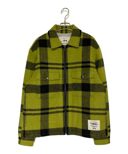 stussy（ステューシー）stussy (ステューシー) WOOLRICH (ウールリッチ) ウールワークシャツジャケット グリーン サイズ:Mの古着・服飾アイテム