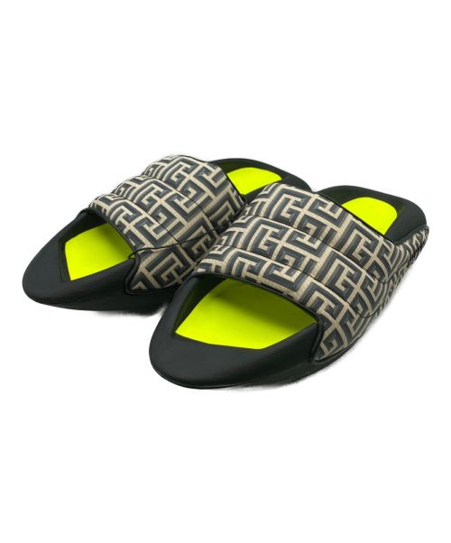 BALMAIN（バルマン）BALMAIN (バルマン) B-IT-COATED MONOGRAM SLIDES ブラック サイズ:28cm (US10) 未使用品の古着・服飾アイテム