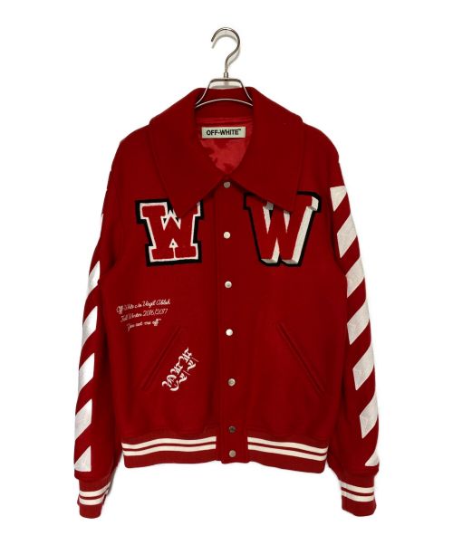 OFFWHITE（オフホワイト）OFFWHITE (オフホワイト) Varsity jacket レッド サイズ:Mの古着・服飾アイテム