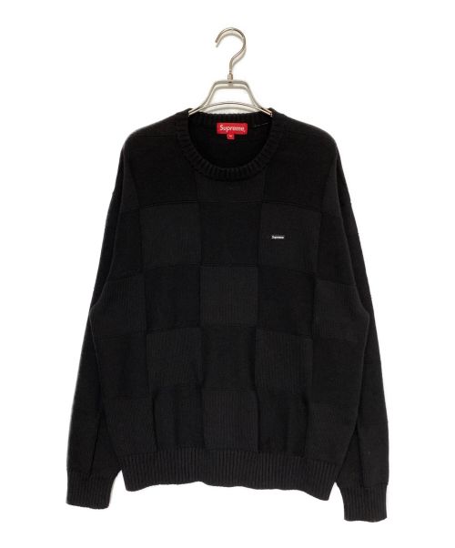 SUPREME（シュプリーム）SUPREME (シュプリーム) Tonal Checkerboard Small Box  Sweater ブラック サイズ:Mの古着・服飾アイテム