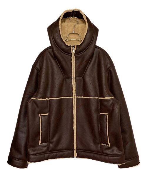 SUPREME（シュプリーム）SUPREME (シュプリーム) Faux Shearling Hooded Jacket ブラウン サイズ:XLの古着・服飾アイテム