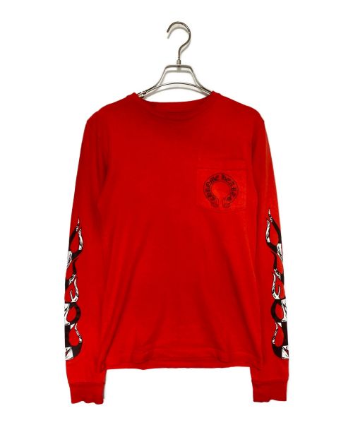 CHROME HEARTS（クロムハーツ）CHROME HEARTS (クロムハーツ) MATTY BOY (マッティボーイ) PPO ketchup LS Tee オレンジ サイズ:XSの古着・服飾アイテム