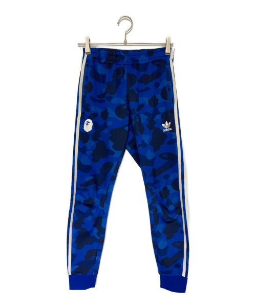 A BATHING APE（アベイシングエイプ）A BATHING APE (アベイシングエイプ) adidas (アディダス) CAMO JERZEY PANTS ブルー サイズ:Mの古着・服飾アイテム