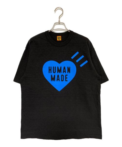 HUMAN MADE（ヒューマンメイド）HUMAN MADE (ヒューマンメイド) Heart-T-Shirt Offline Store Limited ブラック×ブルー サイズ:XLの古着・服飾アイテム