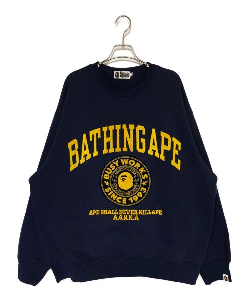 A BATHING APE（アベイシングエイプ）A BATHING APE (アベイシングエイプ) College Graphic Crewneck ネイビー サイズ:XLの古着・服飾アイテム