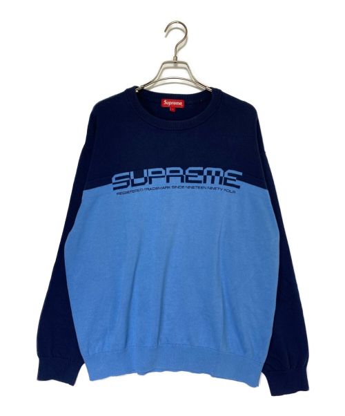 SUPREME（シュプリーム）SUPREME (シュプリーム) Split Logo Pullover ブルー×スカイブルー サイズ:Lの古着・服飾アイテム