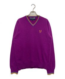 FRED PERRY×COMME des GARCONS SHIRT（フレッドペリー×コムデギャルソンシャツ）の古着「ウールチルデンニット」｜パープル