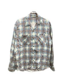 MINEDENIM（マインデニム）の古着「Drape Denim Ombre Check Loose Work SH/オンブレチェックシャツ」｜グレー