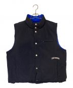stussyステューシー）の古着「Reversed Down Workgear Vest」｜ブルー×ブラック