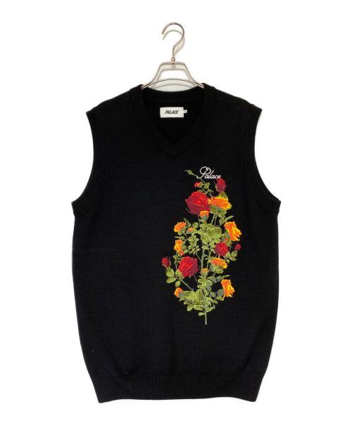 PALACE（パレス）PALACE (パレス) ROSE KNIT VEST ブラック サイズ:XLの古着・服飾アイテム