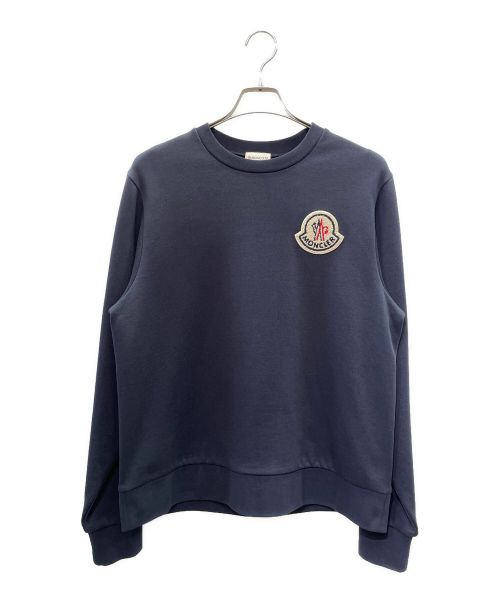 MONCLER（モンクレール）MONCLER (モンクレール) FELPA GIROCOLLO ロゴパッチスウェット ネイビー サイズ:Sの古着・服飾アイテム