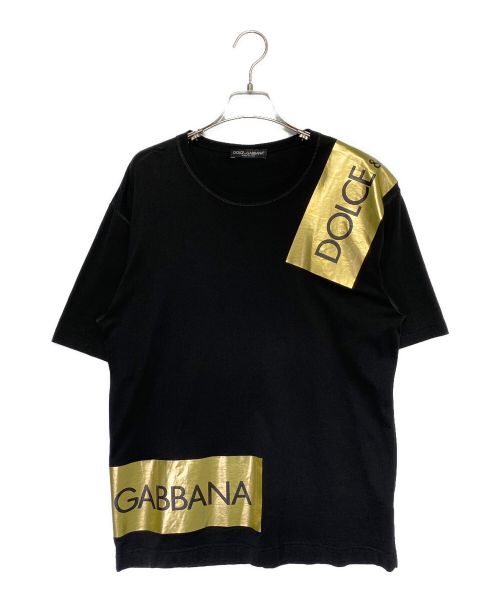 DOLCE & GABBANA（ドルチェ＆ガッバーナ）DOLCE & GABBANA (ドルチェ＆ガッバーナ) テープデザインTシャツ ブラック サイズ:46の古着・服飾アイテム