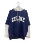 CELINE（セリーヌ）の古着「Two-tone Hoodie in Cotton Fleece(ツートーンフーディ インコットンフリース)」｜ネイビー