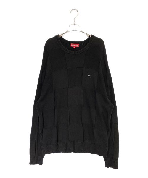 SUPREME（シュプリーム）SUPREME (シュプリーム) Tonal Checkerboard Small Box Sweater ブラック サイズ:XLの古着・服飾アイテム