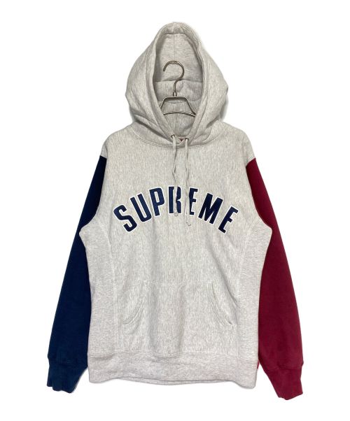 SUPREME（シュプリーム）SUPREME (シュプリーム) Color Blocked Arc Logo Hooded Sweatshirt グレー サイズ:Mの古着・服飾アイテム