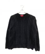 SUPREMEシュプリーム）の古着「Applique Cable Knit Sweater」｜ブラック