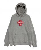 SUPREMEシュプリーム）の古着「cross box logo hooded sweatshirt」｜グレー