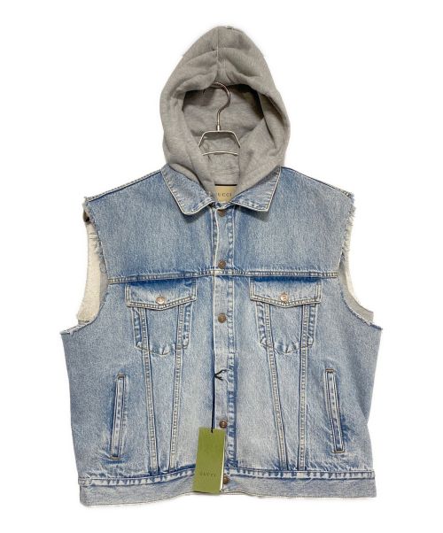 GUCCI（グッチ）GUCCI (グッチ) Hollywood Babylon Denim Hoodie Vest インディゴ サイズ:52の古着・服飾アイテム