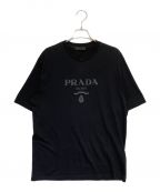 PRADAプラダ）の古着「Raised Logo Round neck Tee」｜ブラック