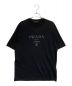 PRADA（プラダ）の古着「Raised Logo Round neck Tee」｜ブラック