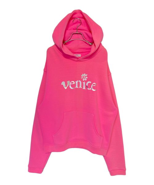 ERL（イーアールエル）ERL (イーアールエル) SILVER PRINTED VENICE HOODIE KNIT ピンク サイズ:Sの古着・服飾アイテム