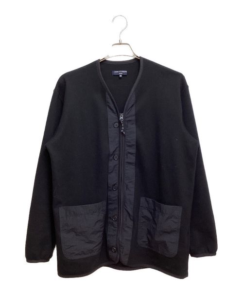 COMME des GARCONS HOMME（コムデギャルソン オム）COMME des GARCONS HOMME (コムデギャルソン オム) MILITALY COTTON LINER CARDIGAN （ミリタリーコットンライナーカーディガン） ブラック サイズ:Mの古着・服飾アイテム