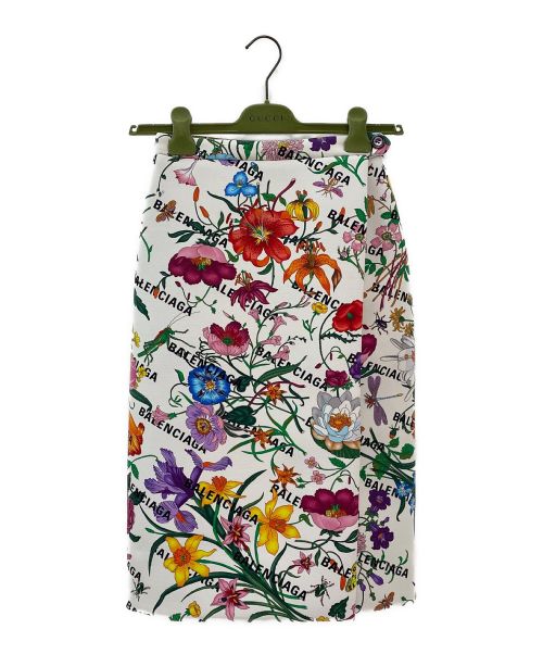 GUCCI（グッチ）GUCCI (グッチ) BALENCIAGA (バレンシアガ) The Hacker Project Flora skirt ホワイト サイズ:36の古着・服飾アイテム