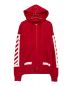 OFFWHITE（オフホワイト）の古着「BRUSHED DIAGONALS HOODIE」｜レッド