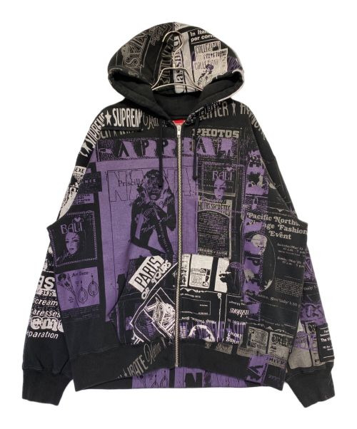 SUPREME（シュプリーム）SUPREME (シュプリーム) Collage Zip Up Hooded Sweatshirt ブラック サイズ:Lの古着・服飾アイテム