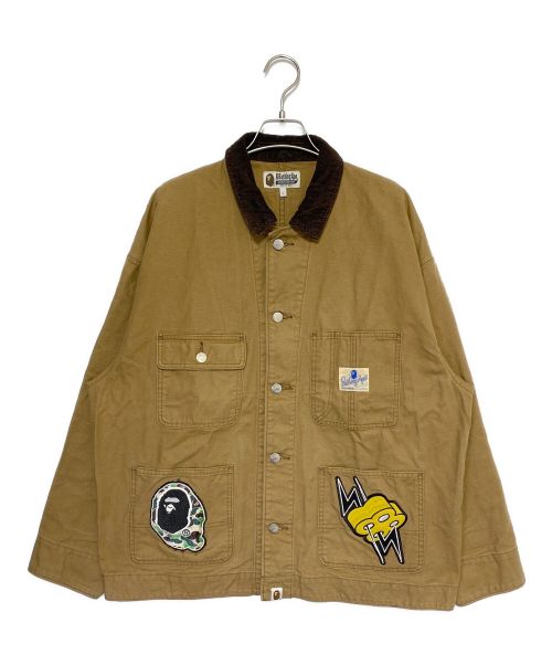 A BATHING APE（アベイシングエイプ）A BATHING APE (アベイシングエイプ) WASHED DUCK COVERALL ブラウン サイズ:Lの古着・服飾アイテム