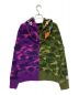 A BATHING APE (アベイシングエイプ) CAMO SHARK HOODIE パープル×グリーン サイズ:S：30000円